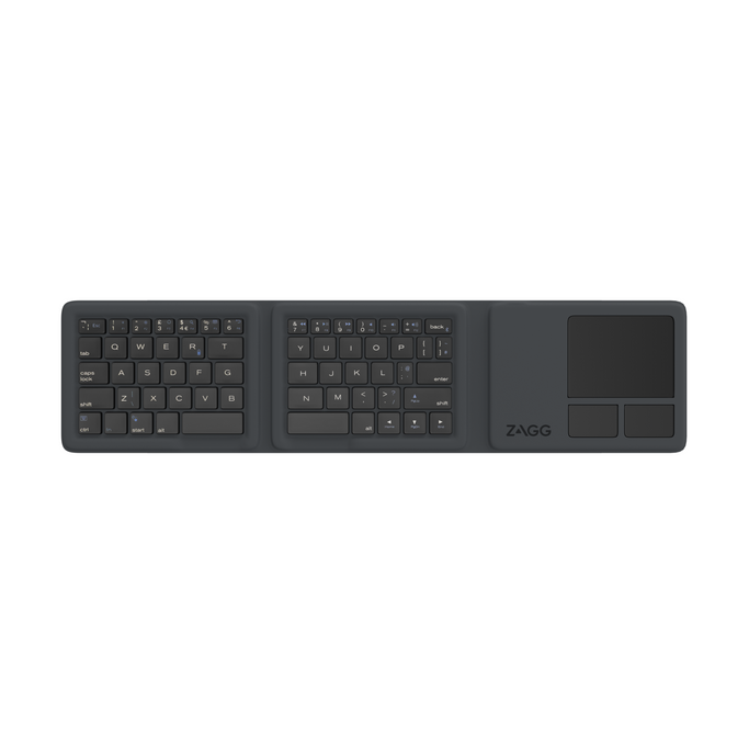 ZAGG Tri-Fold Keyboard with Touchpad folded to wallet size