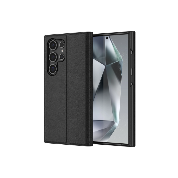 ZAGG Essential Folio for Samsung Galaxy S24 - slim PU leather case with card slots and 1.5m drop protection.