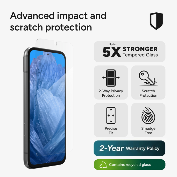 Glass Elite Screen Protector | Google Pixel 8a | 5X Stronger & Silky Feel