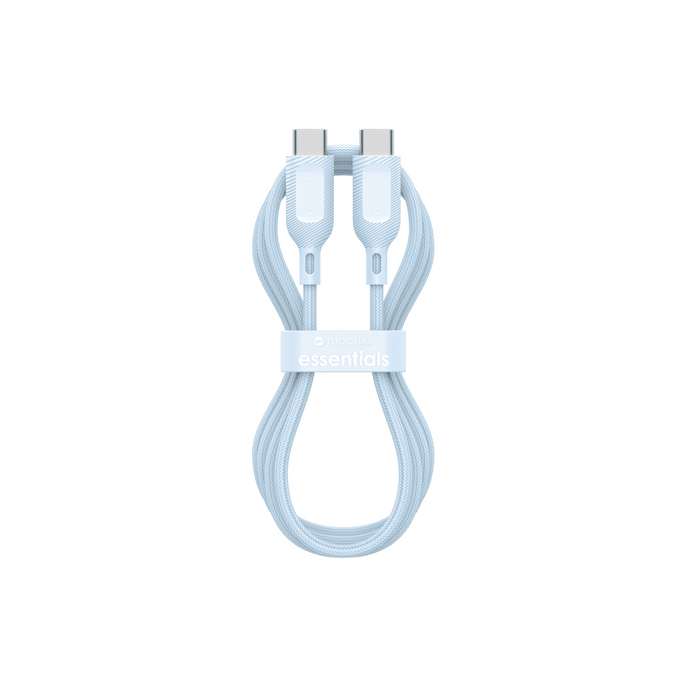 Durable braided mophie USB-C cable fast charging a laptop at 60W