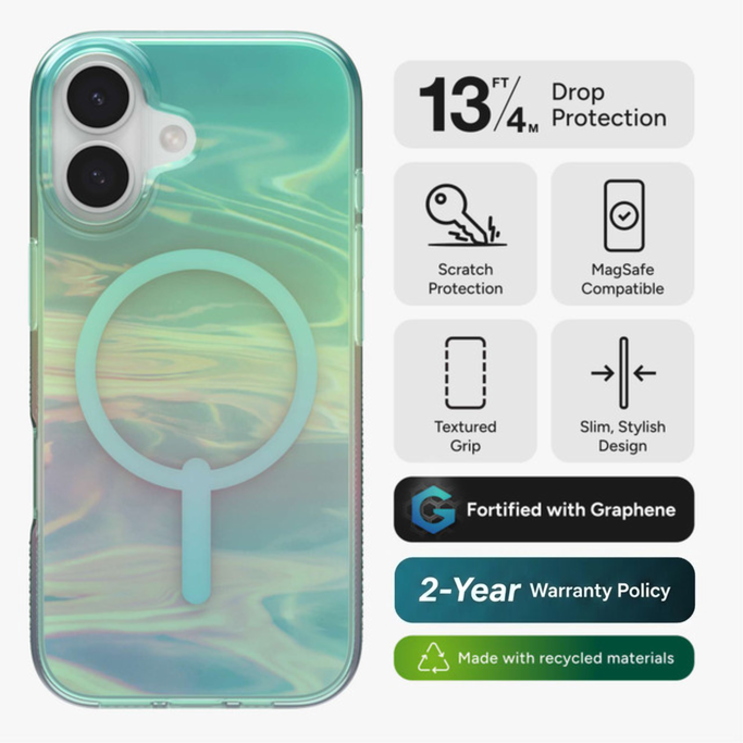 Milan Snap case for iPhone 17 demonstrating textured edges for improved grip.