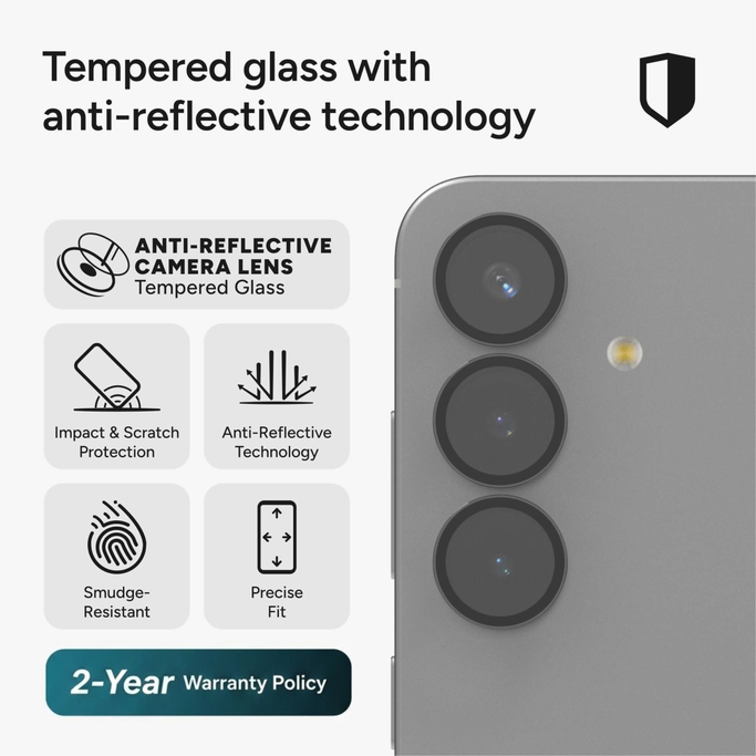 Glass Elite Lens Protection kit for phone cameras, showing individual tempered glass lens covers.