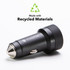 mophie 60W fast car charger with illuminated LED power indicator light