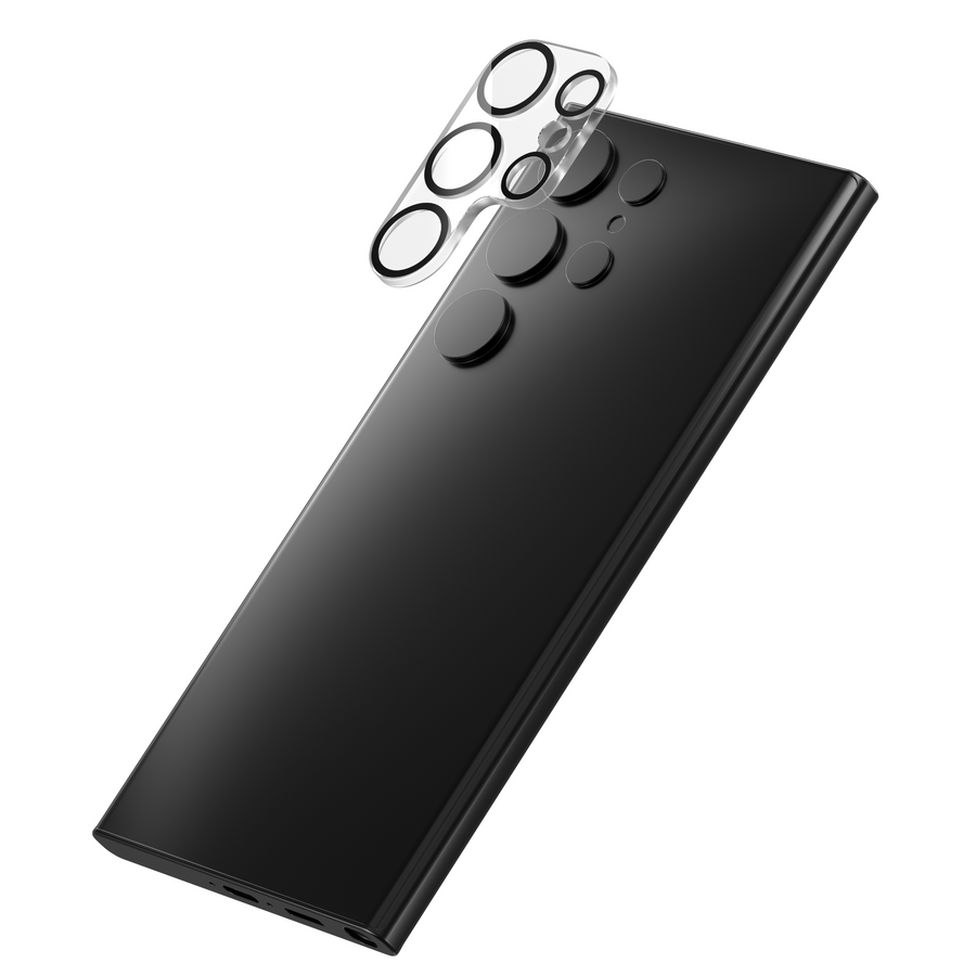 All-in-one Camera Lens Protector for Samsung Galaxy S24 - 5x stronger edge-to-edge glass with anti-reflective layers.