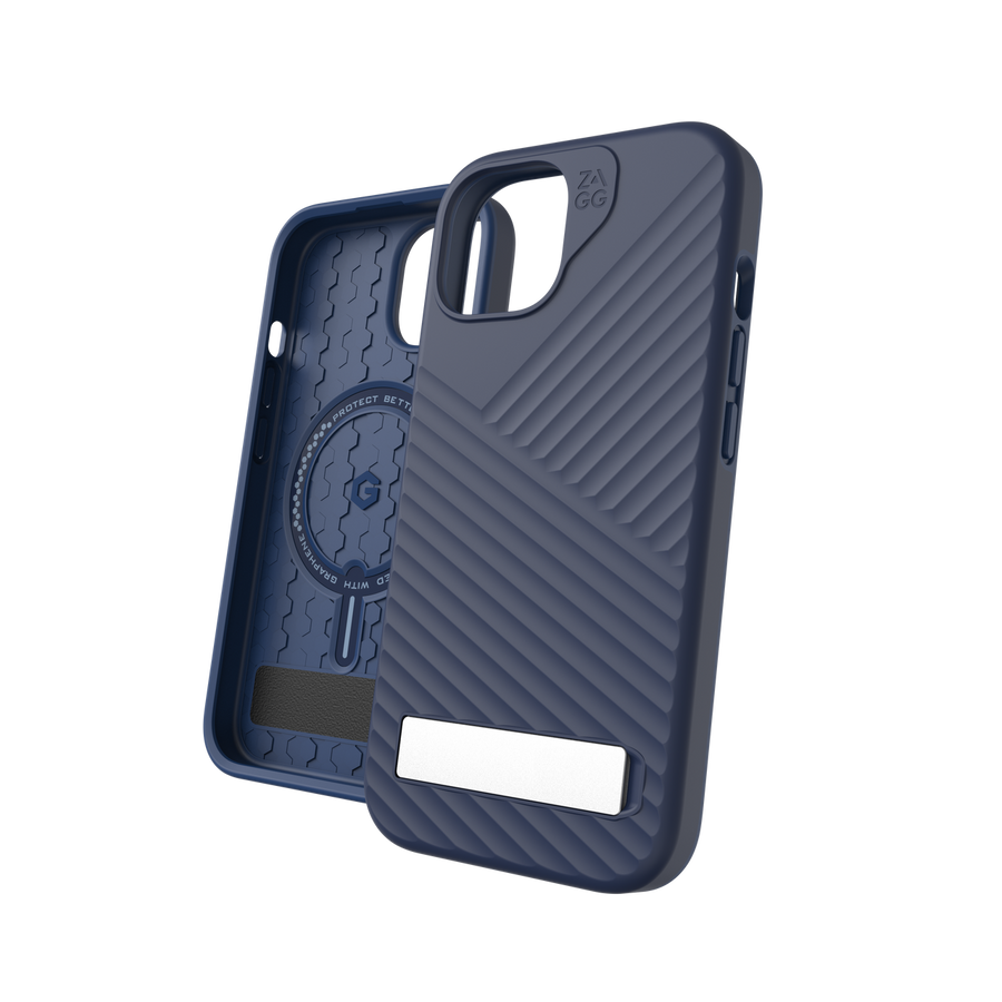 Rugged Denali Snap with Kickstand MagSafe case, featuring a textured grip, dual-layer design, and graphene reinforcement for 16-foot drop protection.