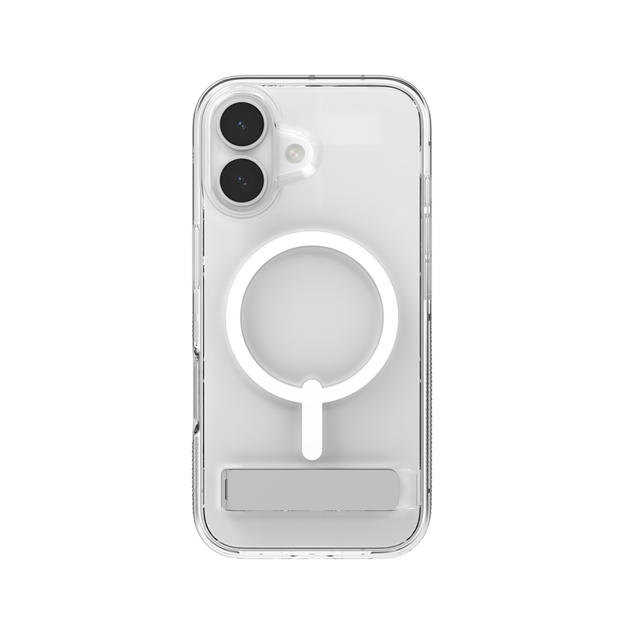Crystal Palace Snap with Kickstand clear case with functional camera button, 13ft drop protection, and MagSafe compatibility for iPhone