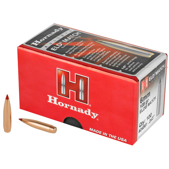 Hrndy Eld-m 6mm .243 108gr 100ct