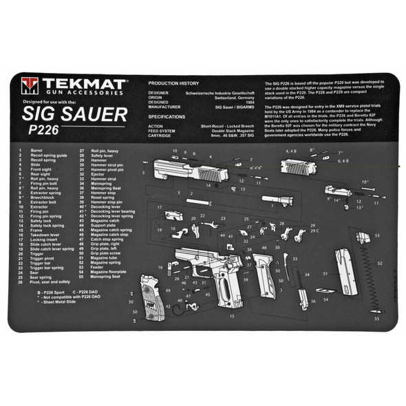 Tekmat Pistol Mat Sig P226 Blk