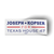 Joseph Kopser For Texas (10" x 3.5" Vinyl Sticker -- Pack of Two!)