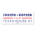Joseph Kopser For Texas (10" x 3.5" Bumper Magnet)