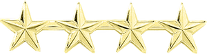 Blackinton 4 Gold Star 1/2" insignia in gold finish Blackinton 4 Gold Star 1/2" insignia in gold finish