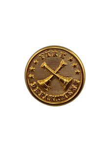 Waterbury 24L Captain Cap Button with two crossed trumpets Waterbury 24L Captain Cap Button with two crossed trumpets