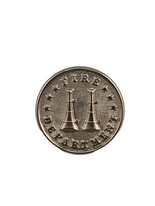 Waterbury 24L Captain Cap Button with two trumpet insignia Waterbury 24L Captain Cap Button with two trumpet insignia