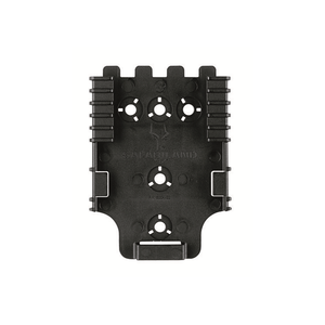 Close-up of QLS 22 injection molded nylon receiver plate Close-up of QLS 22 injection molded nylon receiver plate