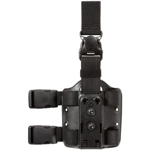 Front view of double strap leg shroud with dual elastic straps attached Front view of double strap leg shroud with dual elastic straps attached