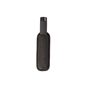 Close-up of expandable baton holder contoured for slim duty belt fit Close-up of expandable baton holder contoured for slim duty belt fit