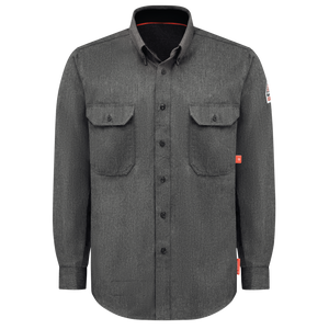 Front view of iQ Series men’s FR enhanced visibility comfort woven shirt