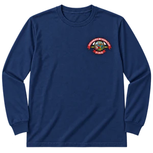 Metro Fire patch logo on a long sleeve t-shirt