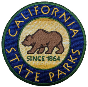 Close-up showing embroidered California State Parks logo details