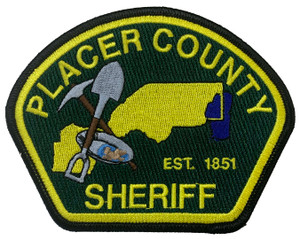 Close-up of embroidered Placer County Sheriff insignia