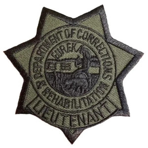 Close-up showing detailed embroidery of CDCR Lieutenant rank star Close-up showing detailed embroidery of CDCR Lieutenant rank star