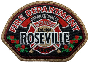 Close-up of embroidered Roseville Fire Department insignia Close-up of embroidered Roseville Fire Department insignia