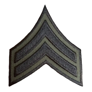 Front view of Corporal Chevrons O.D. Green/Black 3-inch Front view of Corporal Chevrons O.D. Green/Black 3-inch