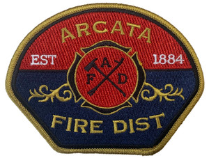 Close-up of Arcata Fire embroidered insignia Close-up of Arcata Fire embroidered insignia