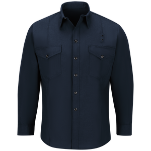 Workrite Firefighter Shirt, Long Sleeve – Midnight Navy with badge tab and epaulets Workrite Firefighter Shirt, Long Sleeve – Midnight Navy with badge tab and epaulets