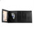 Front view of Tri-Fold Badge Wallet closed showing smooth leather finish