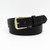 1.5" Off Duty Belt rolled showing full-grain basketweave leather and gold polished buckle
