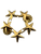 5 Stars Cluster Lapel Pin gold finish close-up