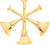 Blackinton Division Chief insignia three crossed bugles polished gold