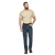 Side angle view of men’s FR stretch denim work jeans