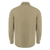 Back view of flame-resistant flex knit button down shirt in khaki