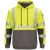 Front view of men’s FR hi-visibility color block pullover fleece sweatshirt