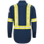 Back view of flame-resistant enhanced visibility work shirt for industrial workers