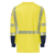 Hi-vis flame-resistant long sleeve work shirt back view with 360° reflective striping