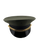 CDCR Class A dress hat with olive green crown, black band, gold braid trim, and glossy black visor