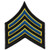 Close-up of embroidered CHP Sergeant Chevron detail showing texture and color contrast