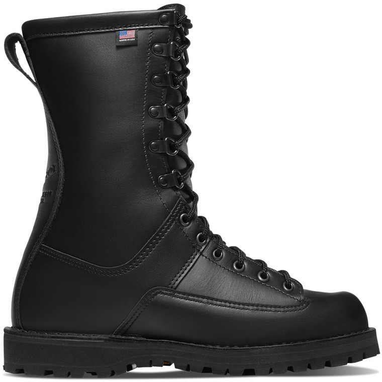 Danner Fort Lewis 10" Black tactical boot front view showing full-grain leather and tall profile Danner Fort Lewis 10" Black tactical boot front view showing full-grain leather and tall profile