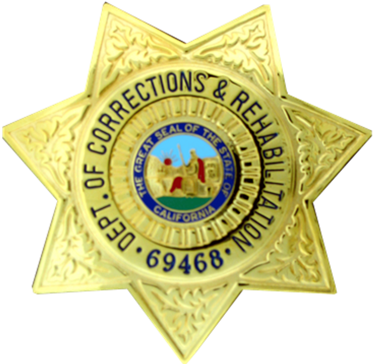 CDCR Point Star Hat Badge gold finish front view CDCR Point Star Hat Badge gold finish front view