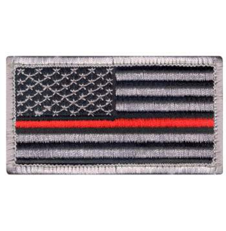Thin Red Line patch, firefighter us flag patch,  U.S. flag patch, hook back patch, fire service us patch, red line emblem