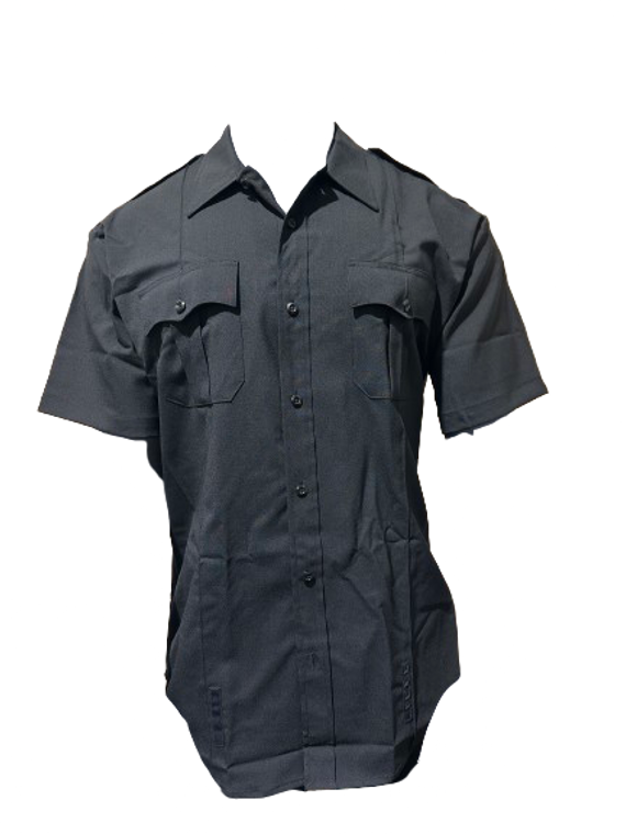 women’s Class B duty shirt, poly wool black uniform shirt women, sac county women's shirt, women's short sleeve shirt, sacramento police shirt