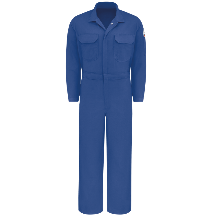 Front view of men’s lightweight Excel FR ComforTouch premium coverall