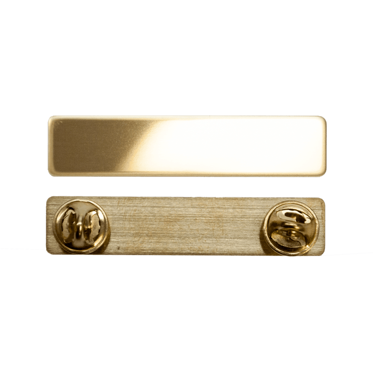 Gold name badge with clutch back