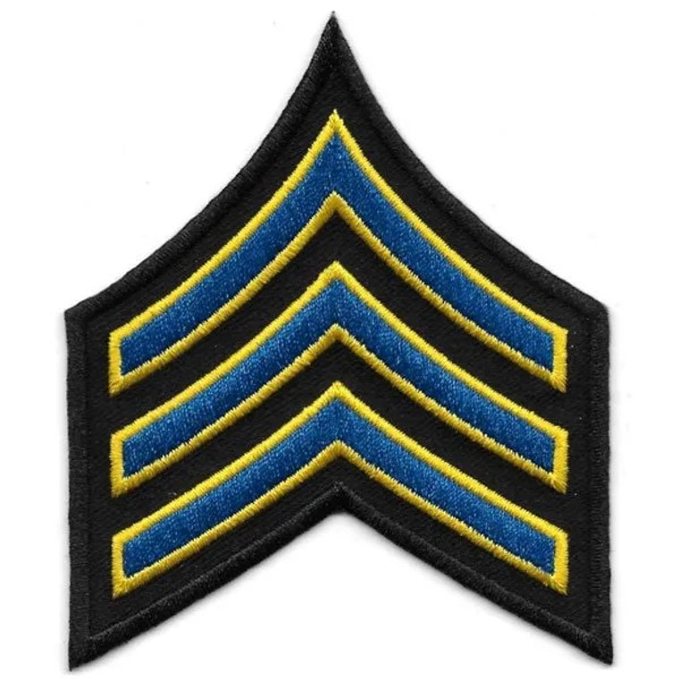 CHP Sergeant Chevrons, Royal Blue/Medium Gold/Black color scheme