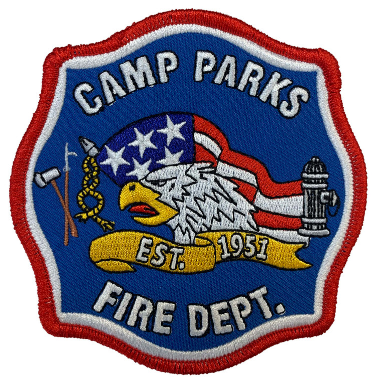 Camp Fire Parks patch, Camp Fire Parks embroidered patch, Camp Fire Parks uniform patch,