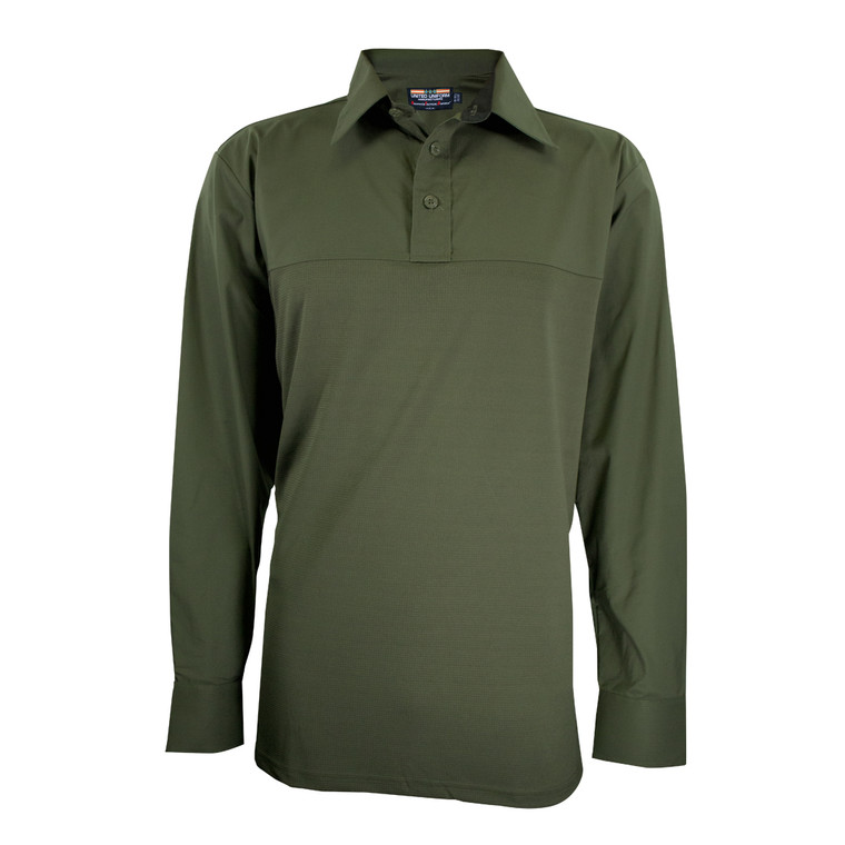 CDCR Under Carrier Shirt, Mini-RipStretch Long Sleeve , CLASS C T SHIRT , GREEN LONG SLEEVE T SHIRT , UNDER SHIRT GREEN , LONG SLEEVE SHIRT