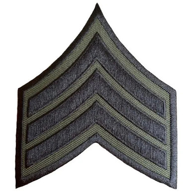 Two Rocker Sergeant Sergeant Chevrons With Rocker OD Green/Black